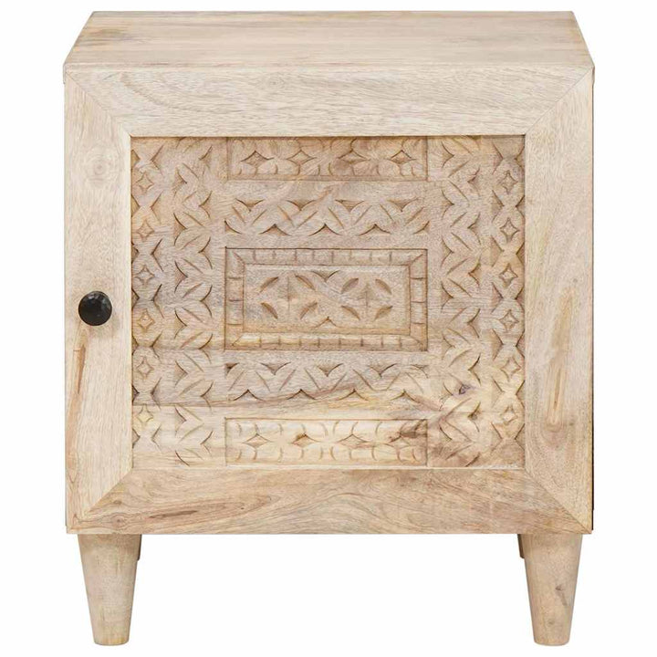 Sengebord 2 pcs Beige 40 x 33 x 46 cm Massivt mangotræ