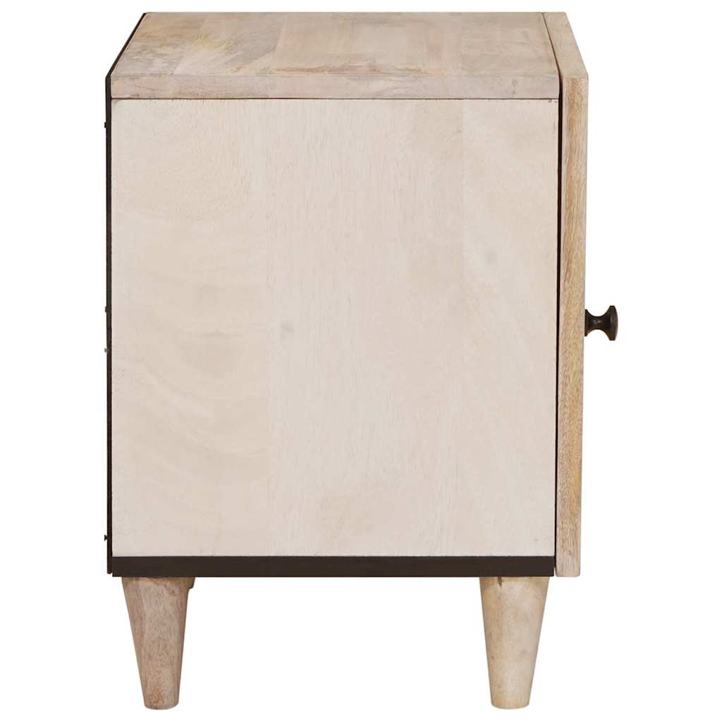 Sengebord 2 pcs Beige 40 x 33 x 46 cm Massivt mangotræ