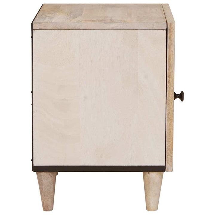 Sengebord 2 pcs Beige 40 x 33 x 46 cm Massivt mangotræ