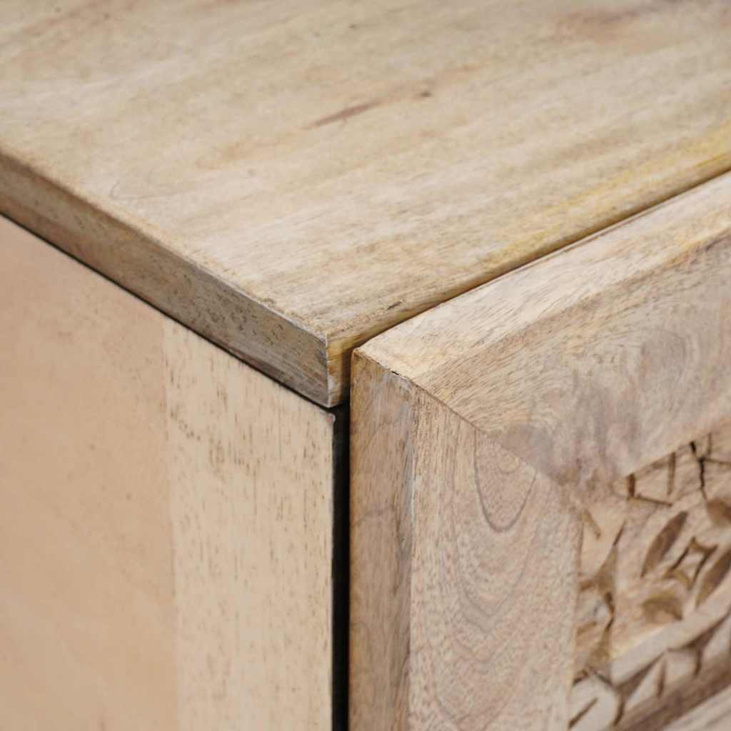 Sengebord 2 pcs Beige 40 x 33 x 46 cm Massivt mangotræ