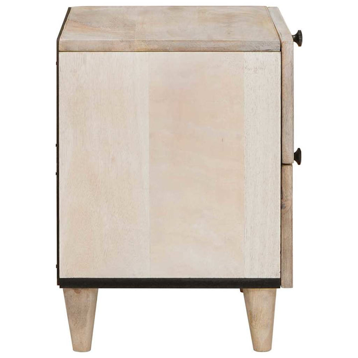 Sengebord 2 pcs Beige 40 x 33 x 46 cm Massivt mangotræ