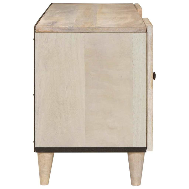 TV-skab med hylde Hvid 105 x 33 x 46 cm Massivt mangotræ