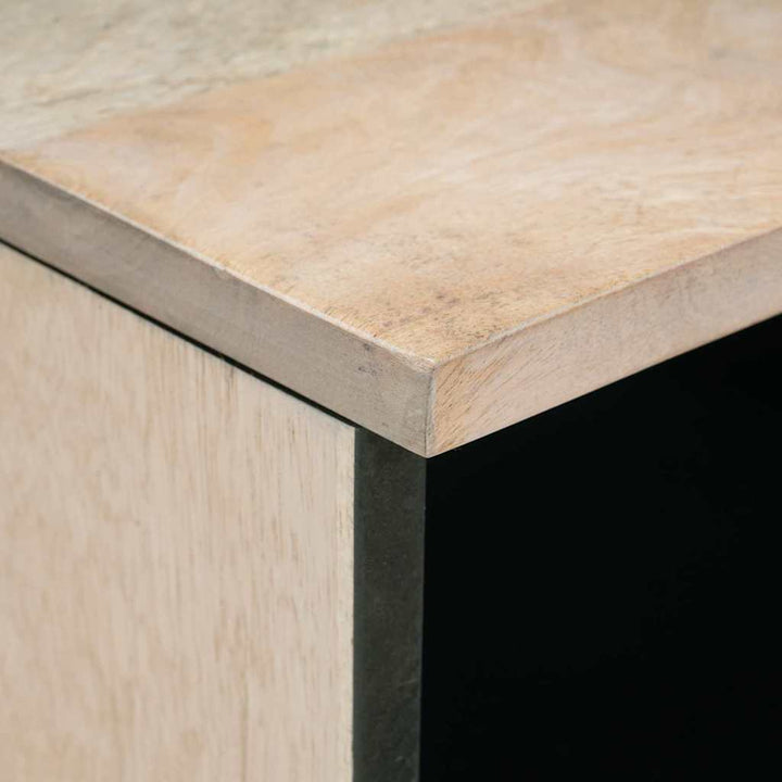 TV-skab med skuffe Hvid 70 x 33 x 46 cm Massivt mangotræ