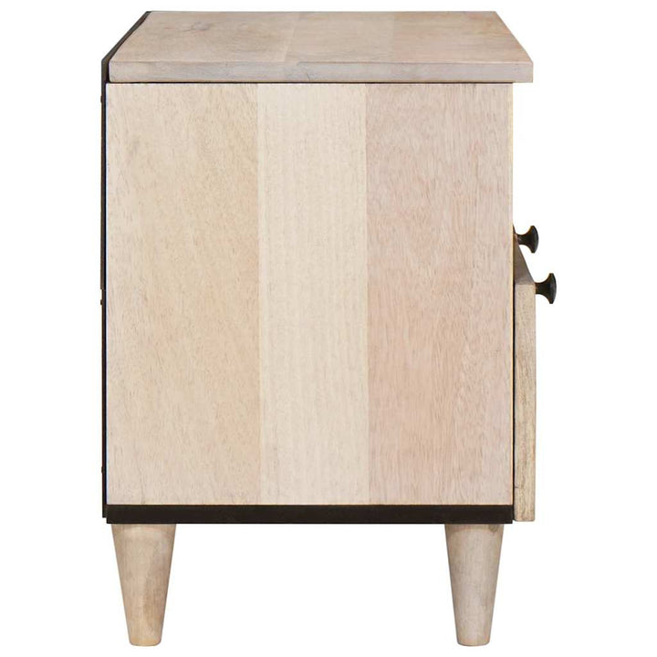 TV-skab med skuffe Hvid 70 x 33 x 46 cm Massivt mangotræ