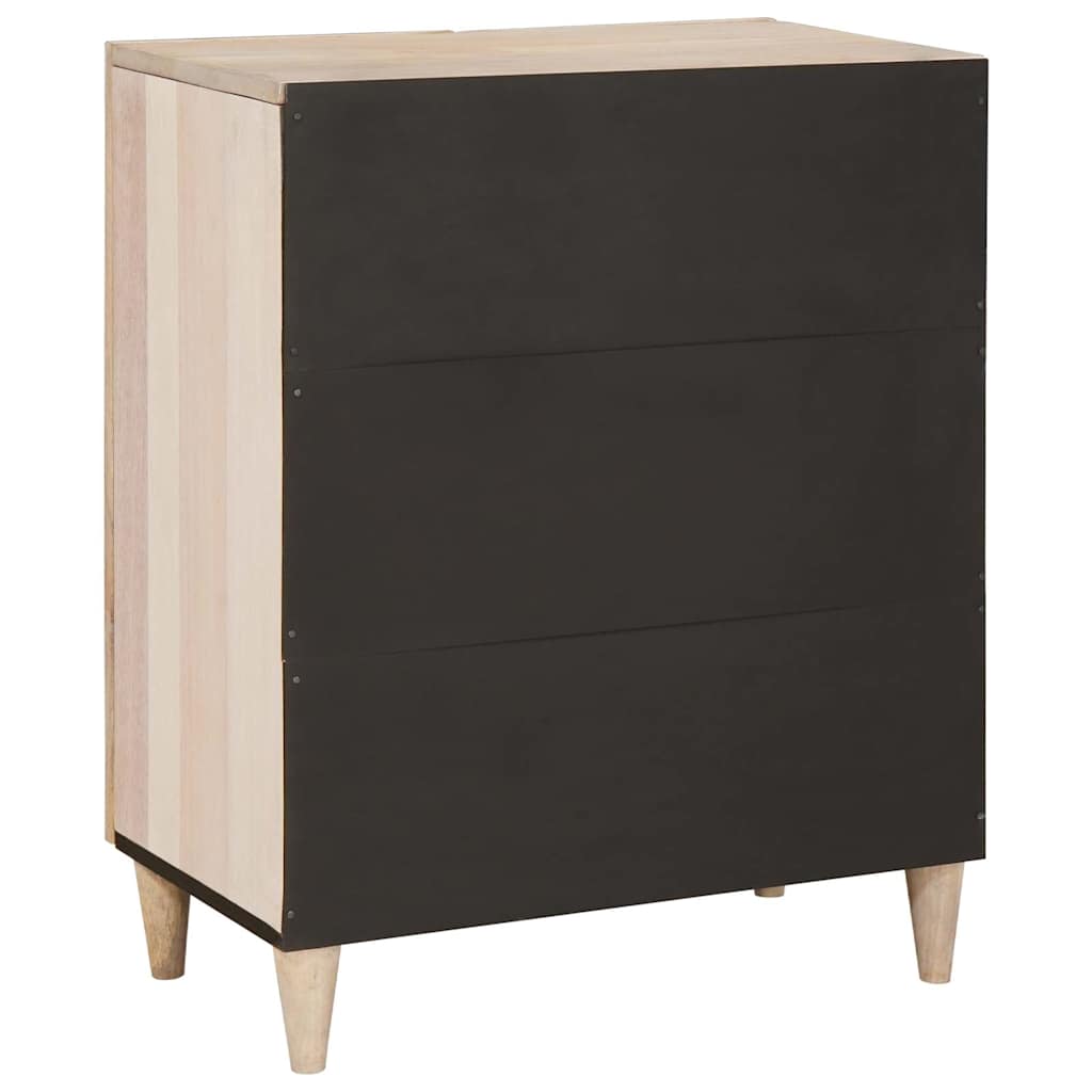 Sideboard med hylde Hvid 60 x 33 x 75 cm Massivt mangotræ