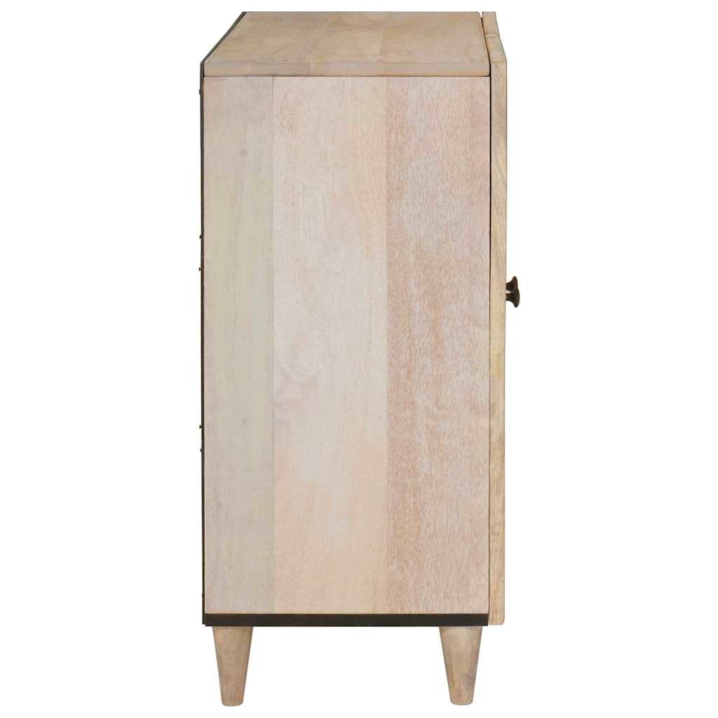 Sideboard med hylde Hvid 60 x 33 x 75 cm Massivt mangotræ