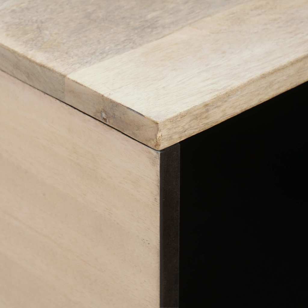 Sofabord med hylde Beige 80 x 50 x 40 cm Massivt mangotræ