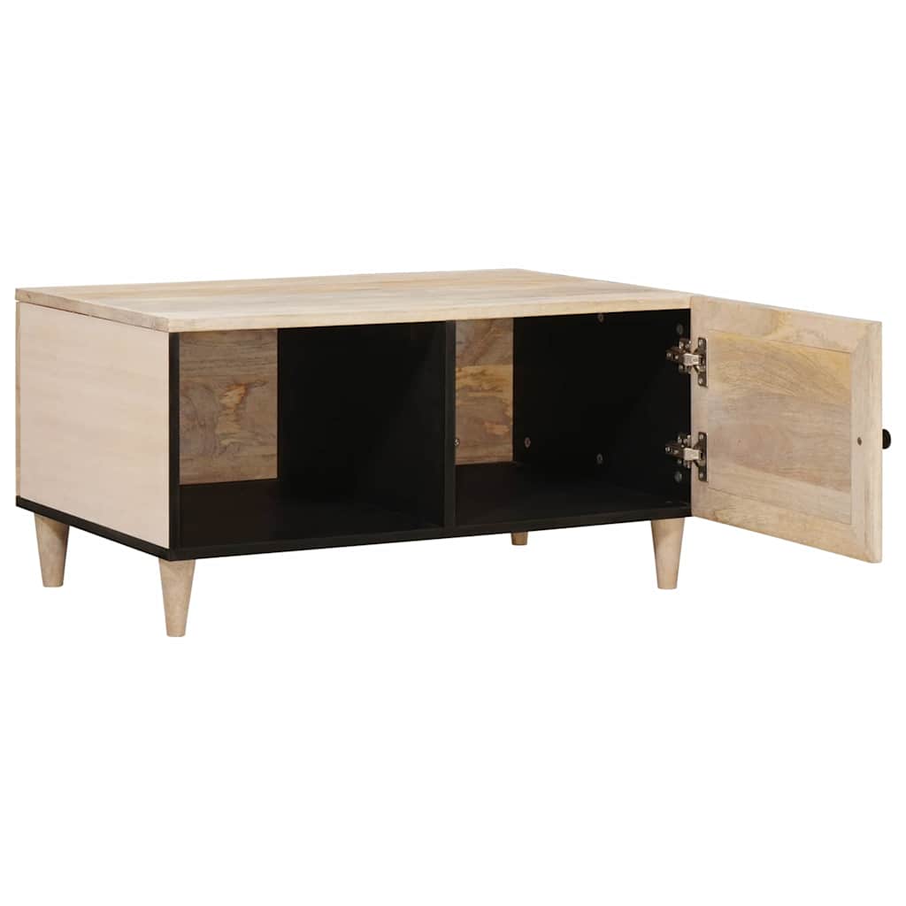 Sofabord med hylde Beige 80 x 50 x 40 cm Massivt mangotræ