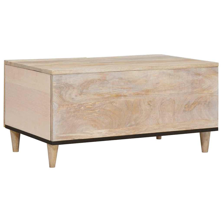 Sofabord med hylde Beige 80 x 50 x 40 cm Massivt mangotræ