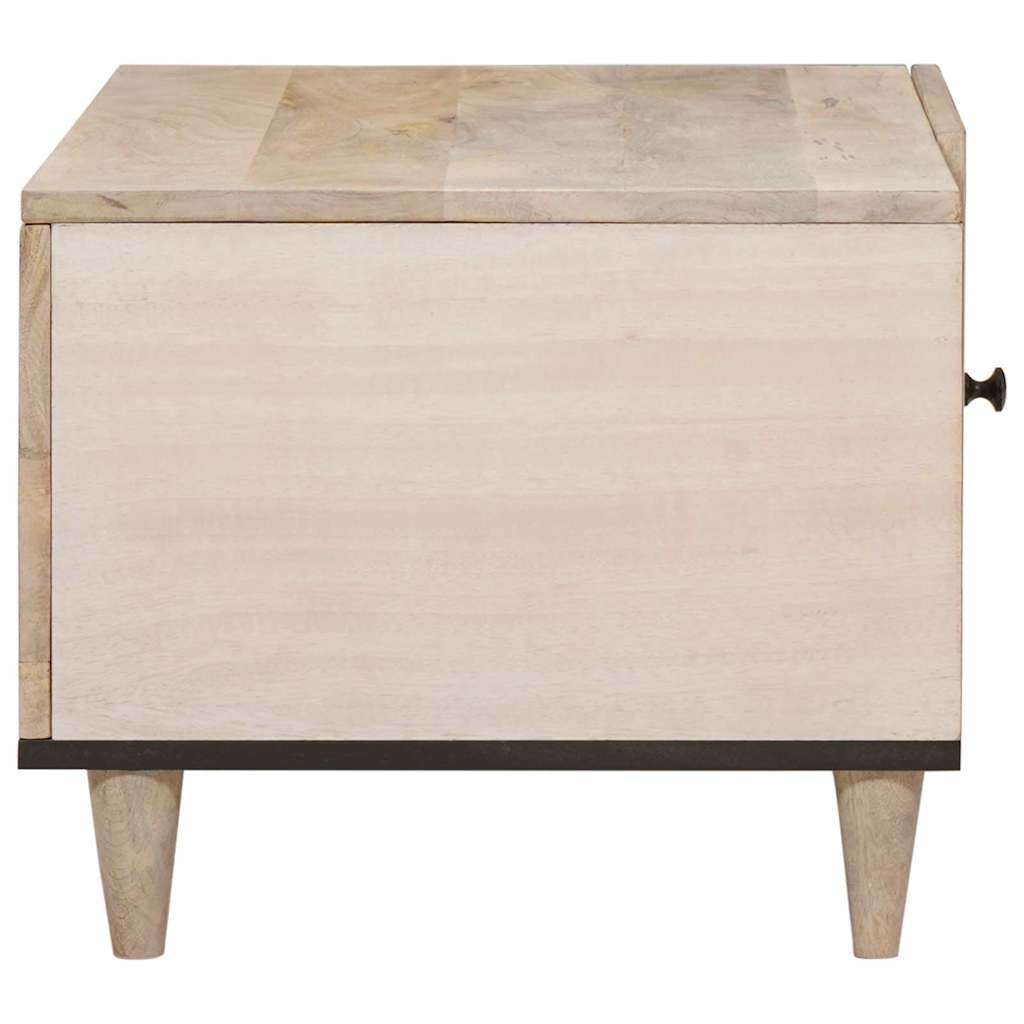 Sofabord med hylde Beige 80 x 50 x 40 cm Massivt mangotræ