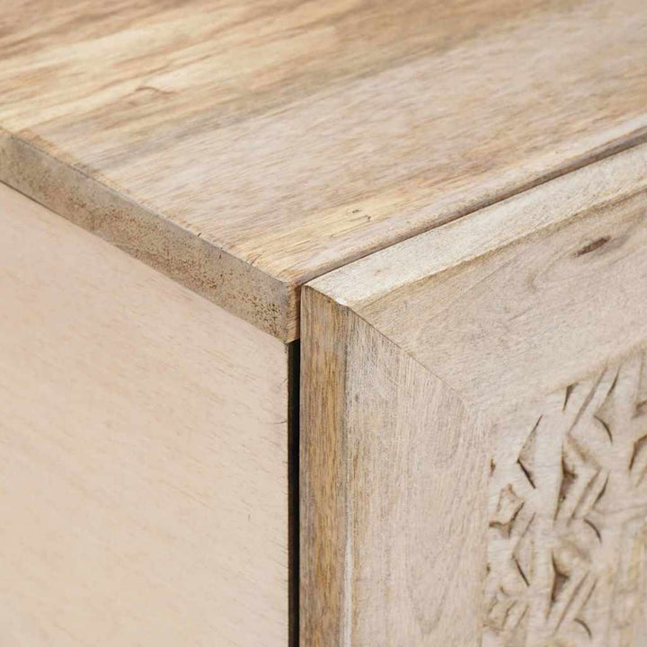 Sofabord med opbevaring Beige 80 x 50 x 40 cm Massivt mangotræ