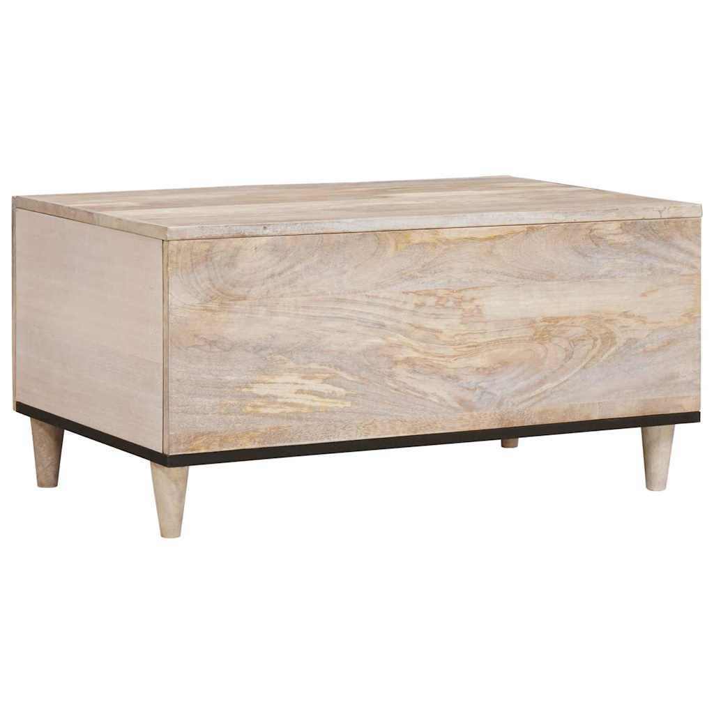 Sofabord med opbevaring Beige 80 x 50 x 40 cm Massivt mangotræ