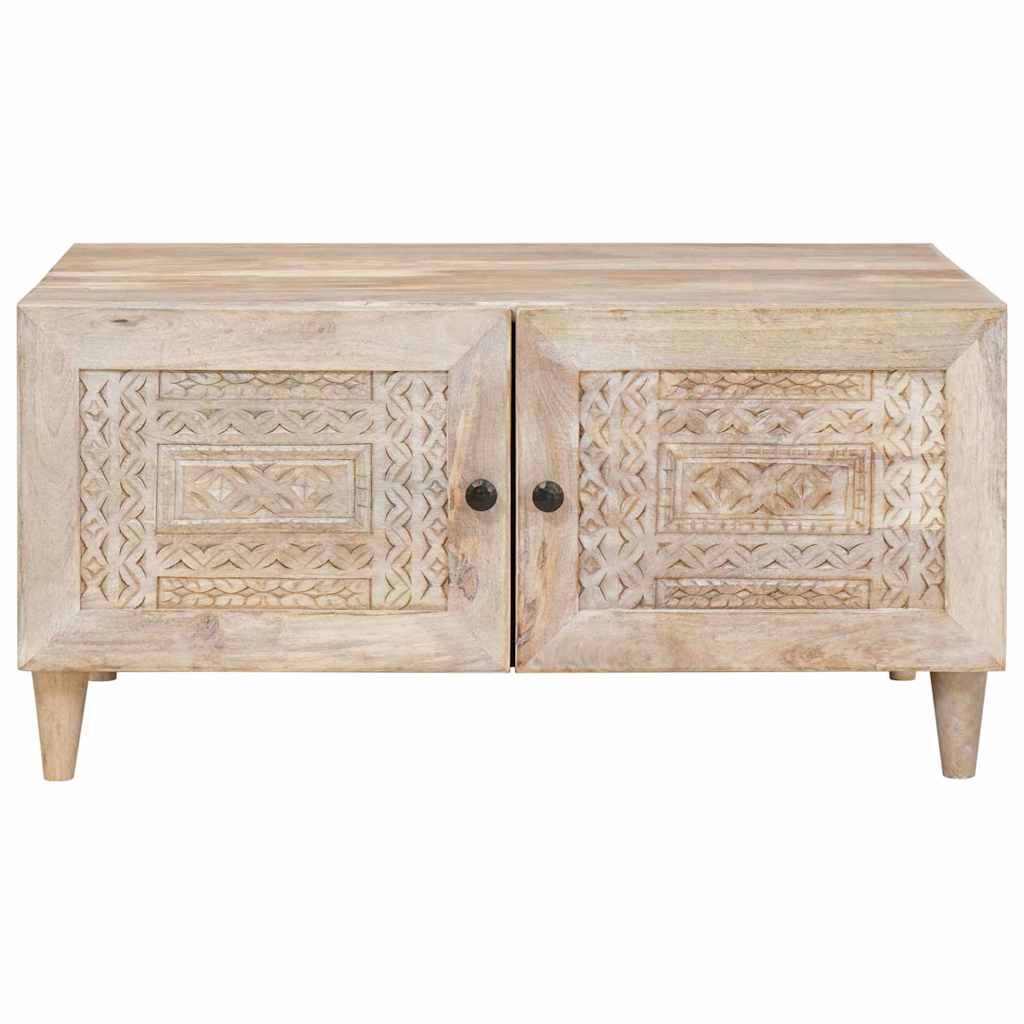 Sofabord med opbevaring Beige 80 x 50 x 40 cm Massivt mangotræ