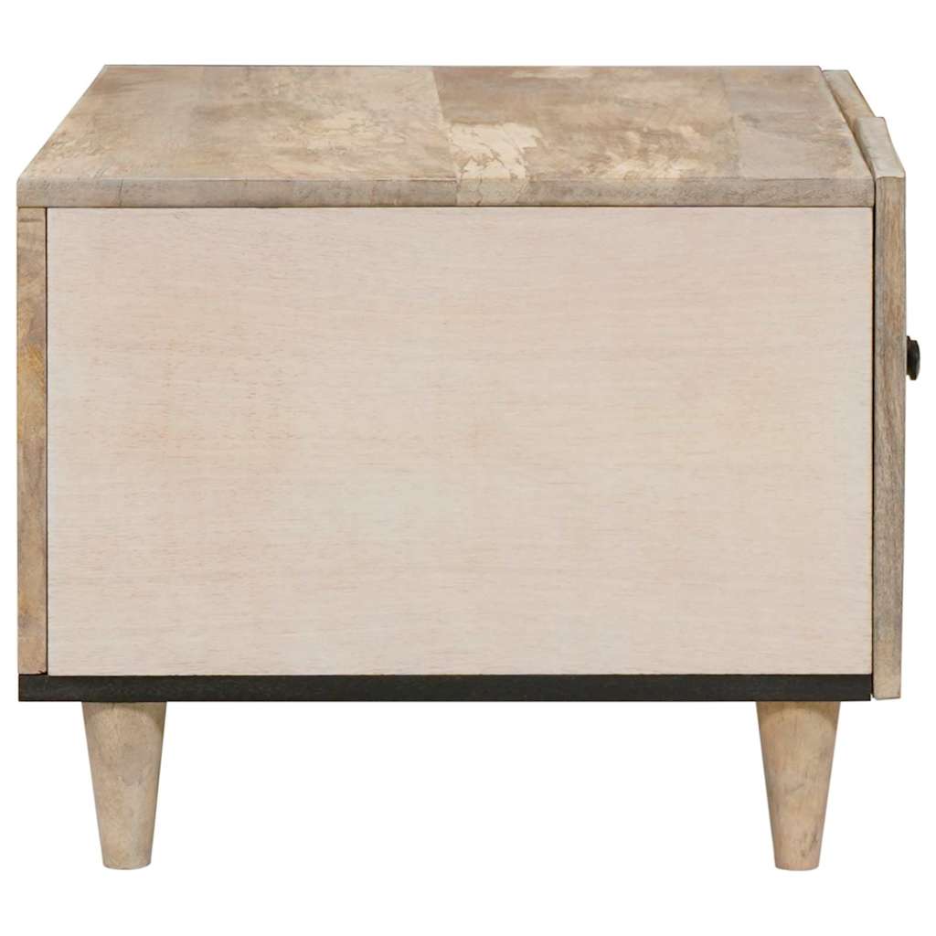 Sofabord med opbevaring Beige 80 x 50 x 40 cm Massivt mangotræ