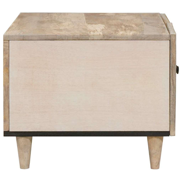 Sofabord med opbevaring Beige 80 x 50 x 40 cm Massivt mangotræ