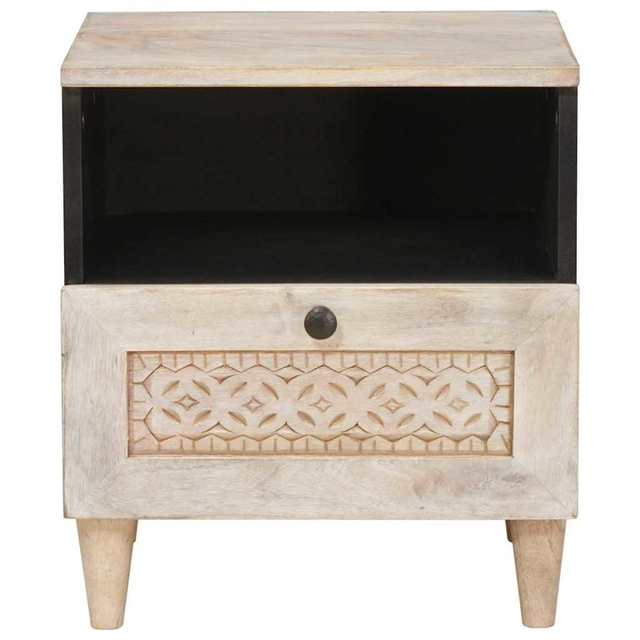Sengebord 2 pcs Beige 40 x 33 x 46 cm Massivt mangotræ