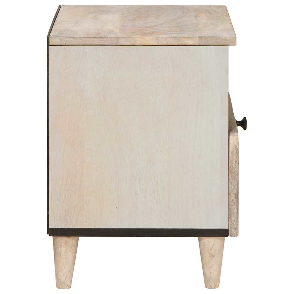 Sengebord 2 pcs Beige 40 x 33 x 46 cm Massivt mangotræ