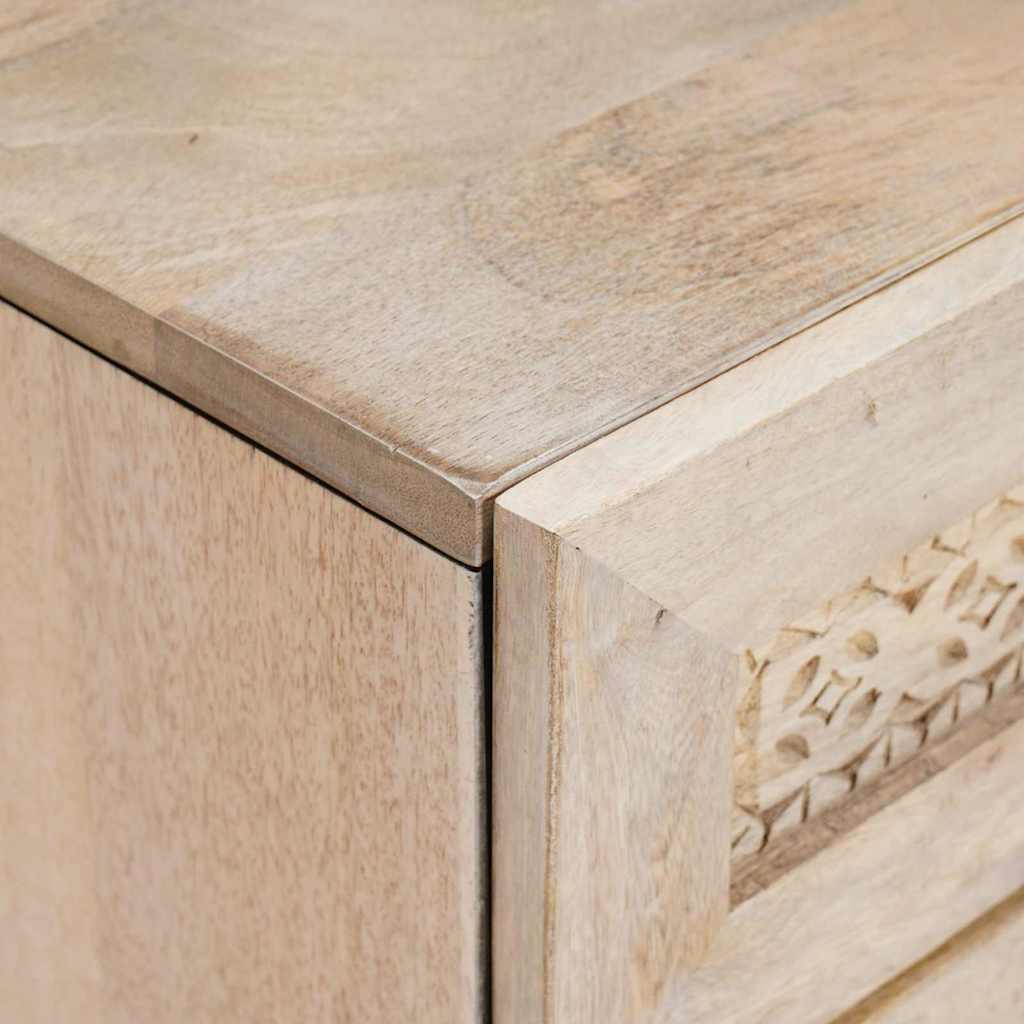 Sengebord med skuffe Beige 50 x 33 x 60 cm Massivt mangotræ