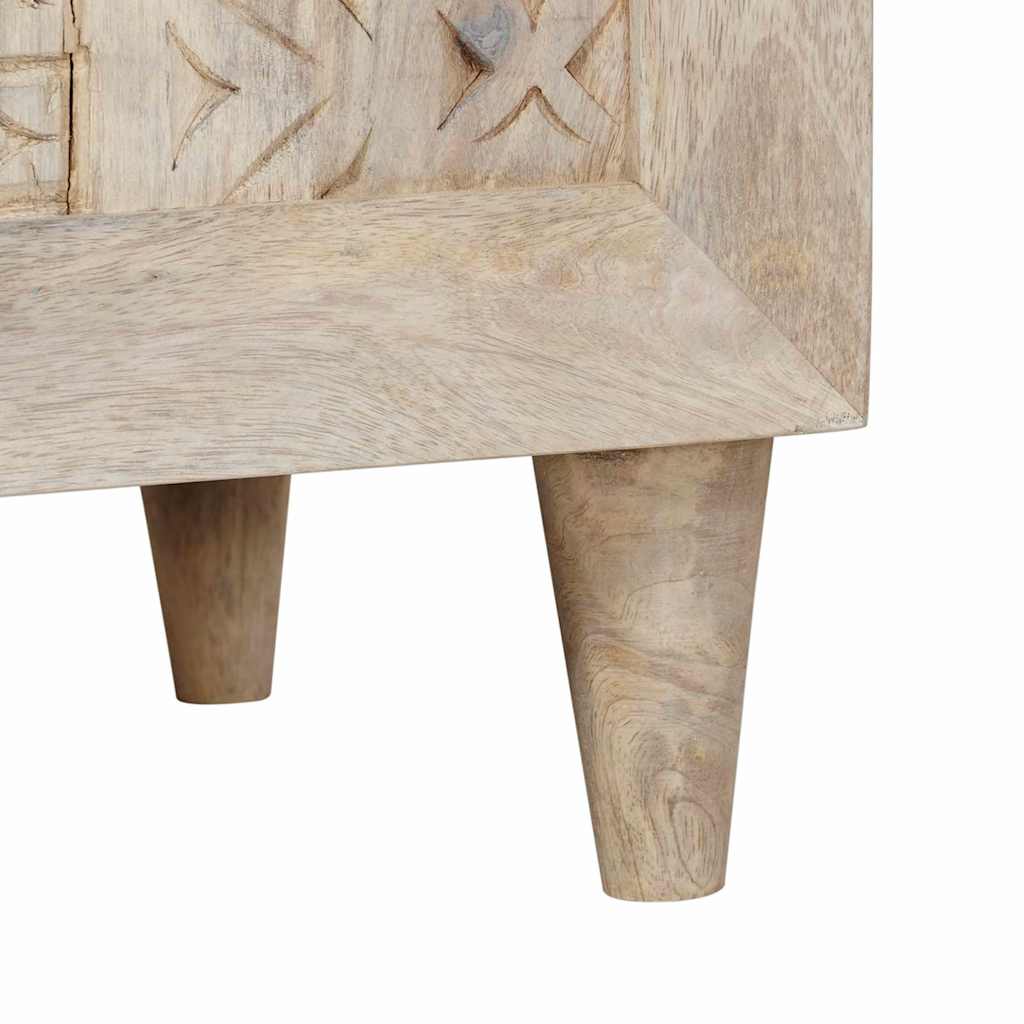 Sengebord med skuffe Beige 50 x 33 x 60 cm Massivt mangotræ
