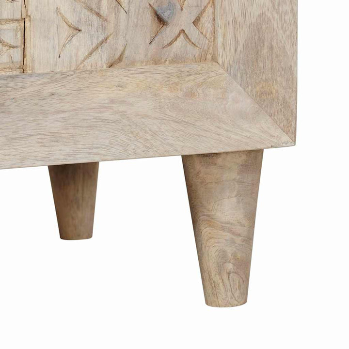 Sengebord med skuffe Beige 50 x 33 x 60 cm Massivt mangotræ