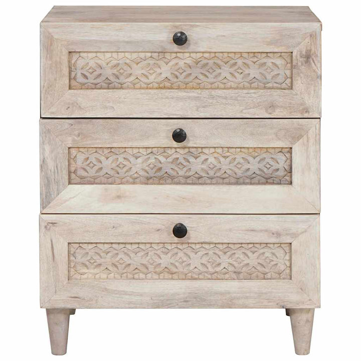 Sengebord med skuffe Beige 50 x 33 x 60 cm Massivt mangotræ