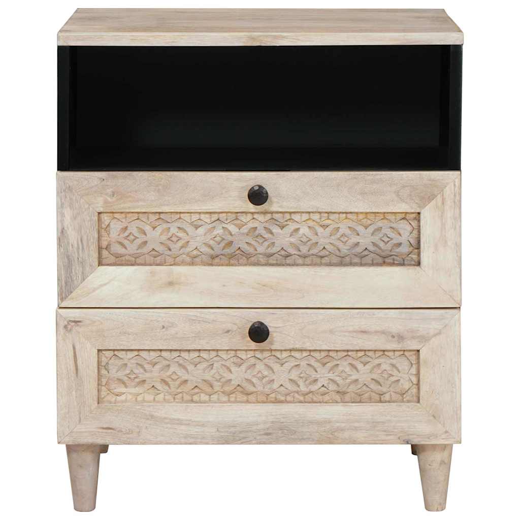 Sengebord med skuffe Beige 50 x 33 x 60 cm Massivt mangotræ