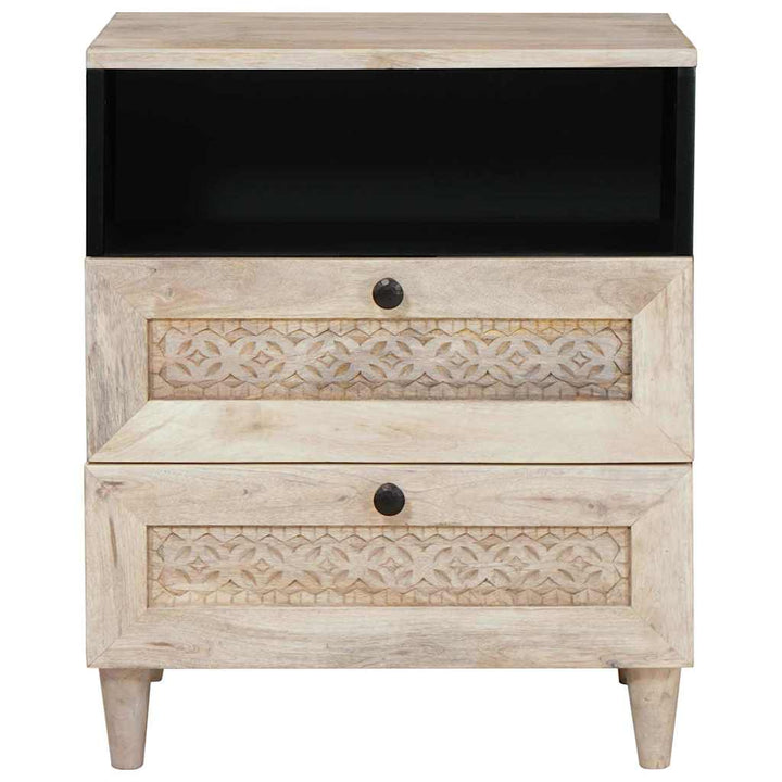 Sengebord med skuffe Beige 50 x 33 x 60 cm Massivt mangotræ