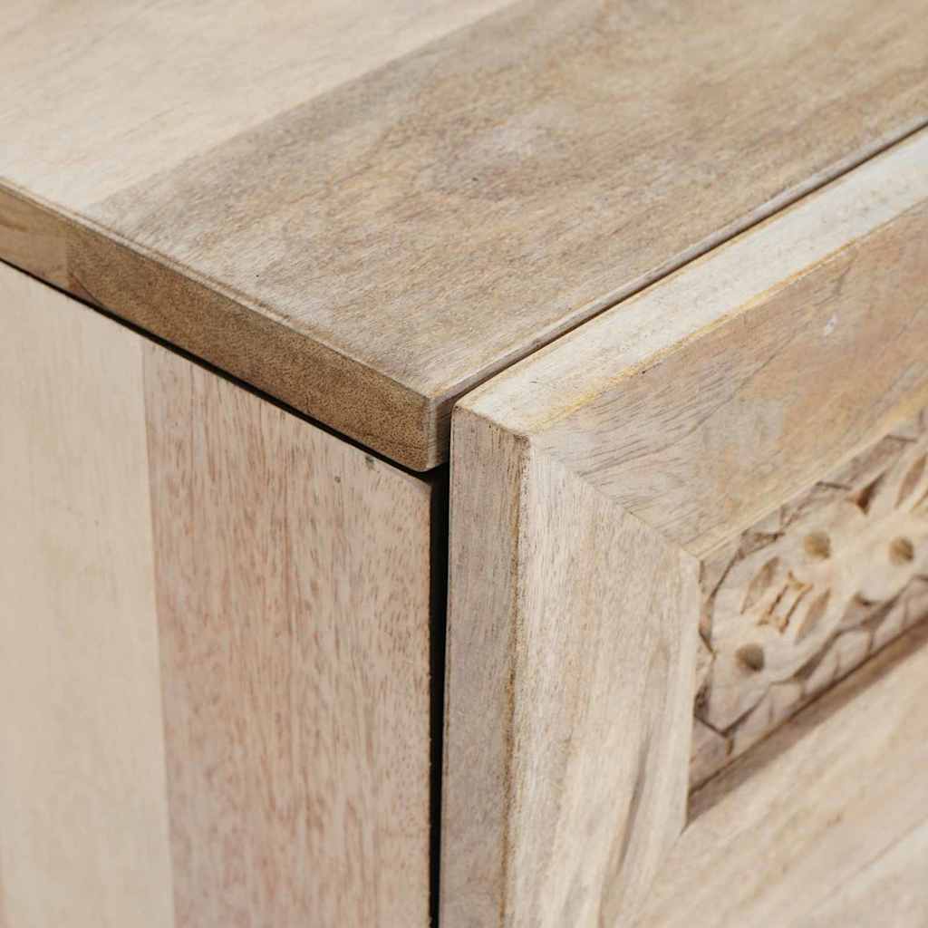 Sengebord med skuffe Beige 50 x 33 x 60 cm Massivt mangotræ
