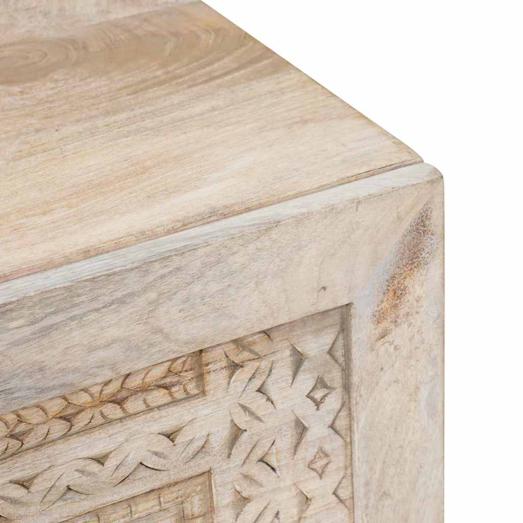 Sofabord med hylde Beige 100 x 54 x 40 cm Massivt mangotræ