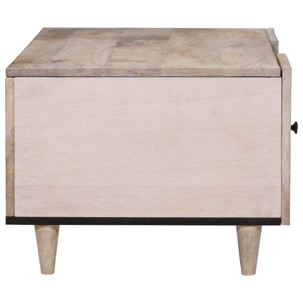 Sofabord med hylde Beige 100 x 54 x 40 cm Massivt mangotræ
