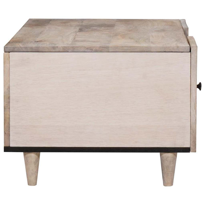 Sofabord med hylde Beige 100 x 54 x 40 cm Massivt mangotræ