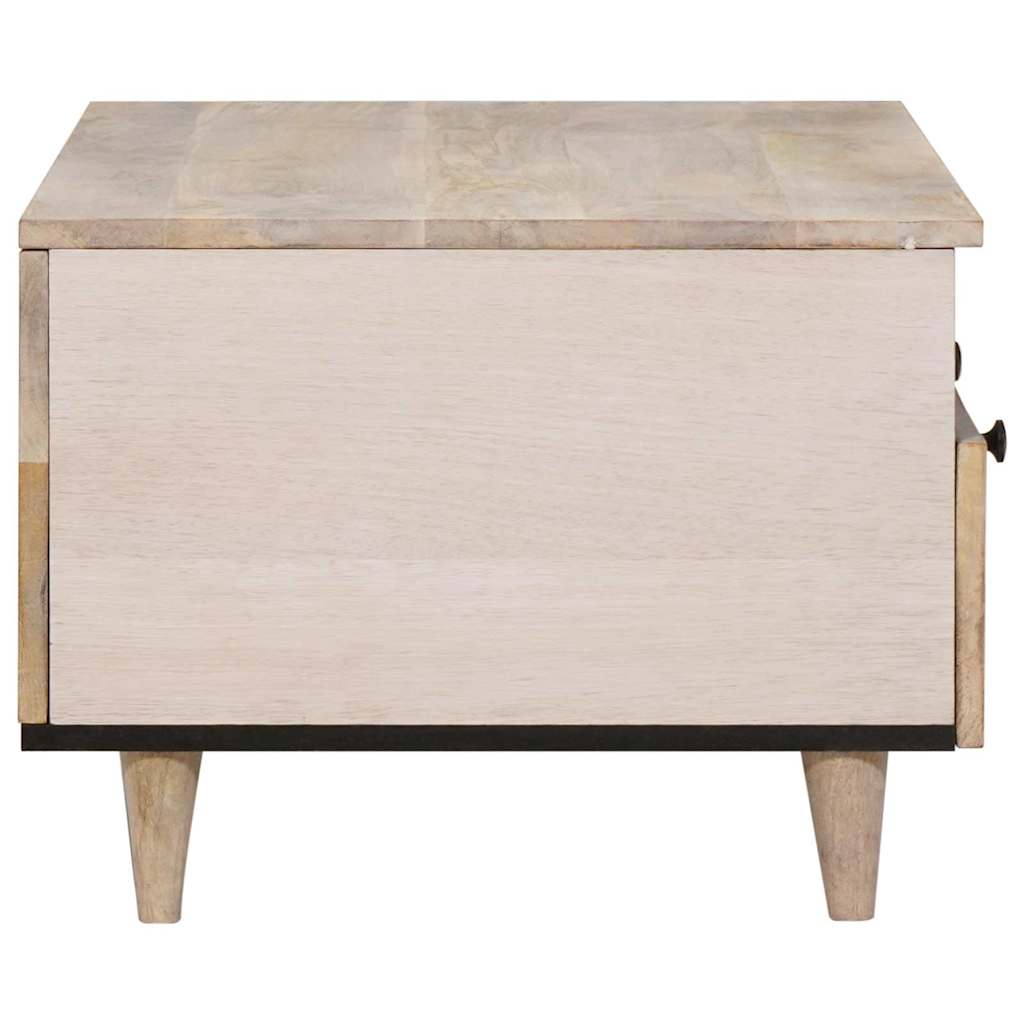 Sofabord med skuffe Hvid 80 x 54 x 40 cm Massivt mangotræ