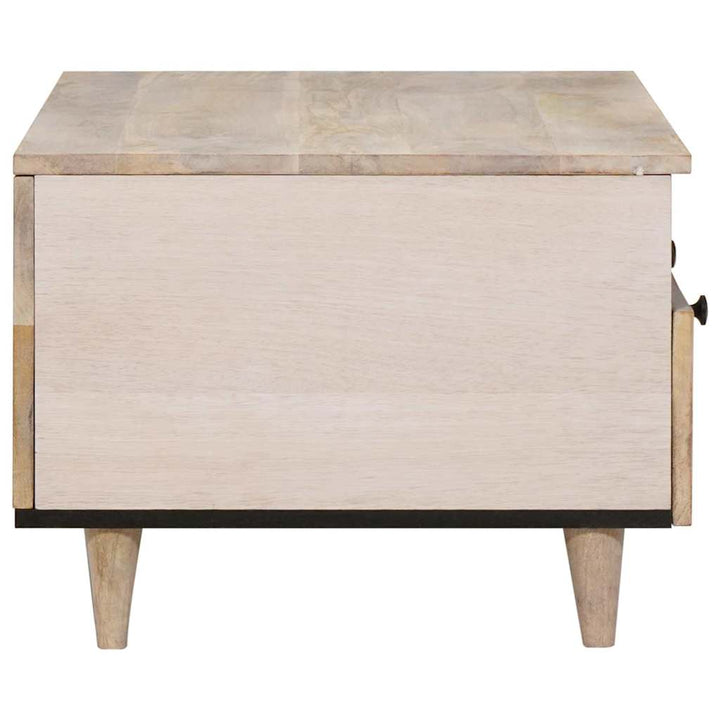Sofabord med skuffe Hvid 80 x 54 x 40 cm Massivt mangotræ