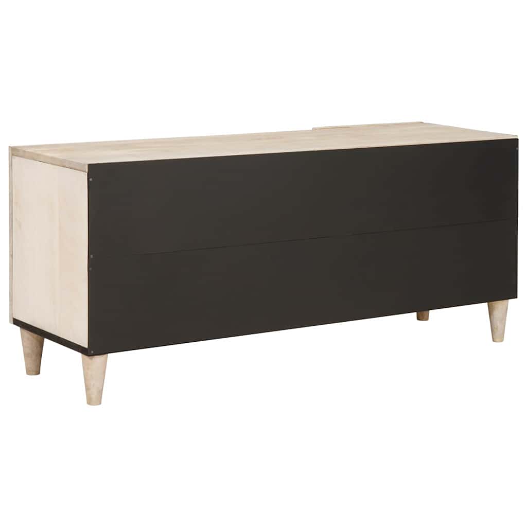 TV-skab med skuffe Hvid 105 x 33 x 46 cm Massivt mangotræ