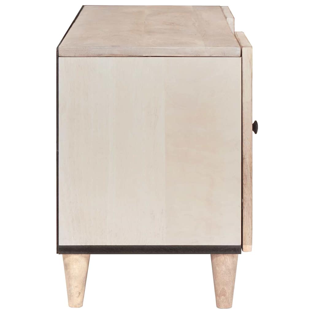 TV-skab med skuffe Hvid 105 x 33 x 46 cm Massivt mangotræ