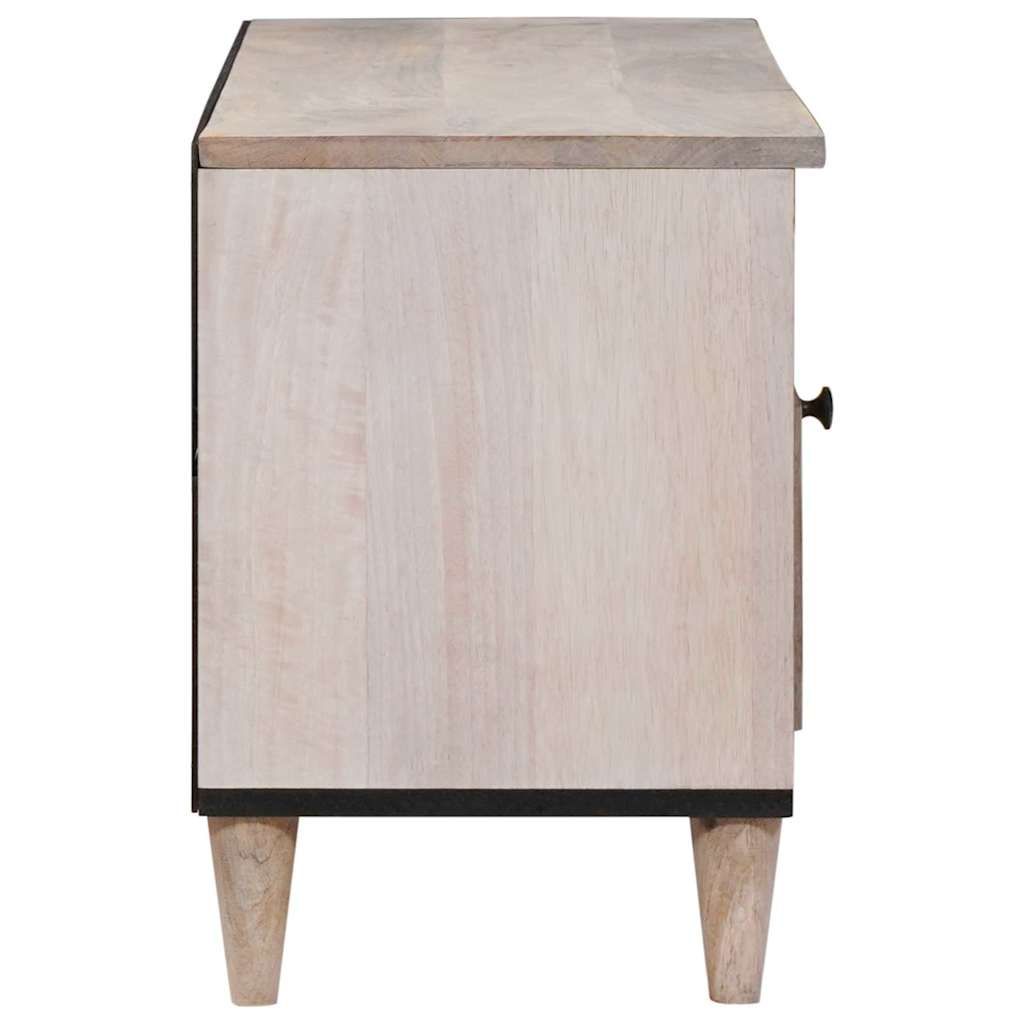 TV-skab med skuffe Hvid 105 x 33 x 46 cm Massivt mangotræ