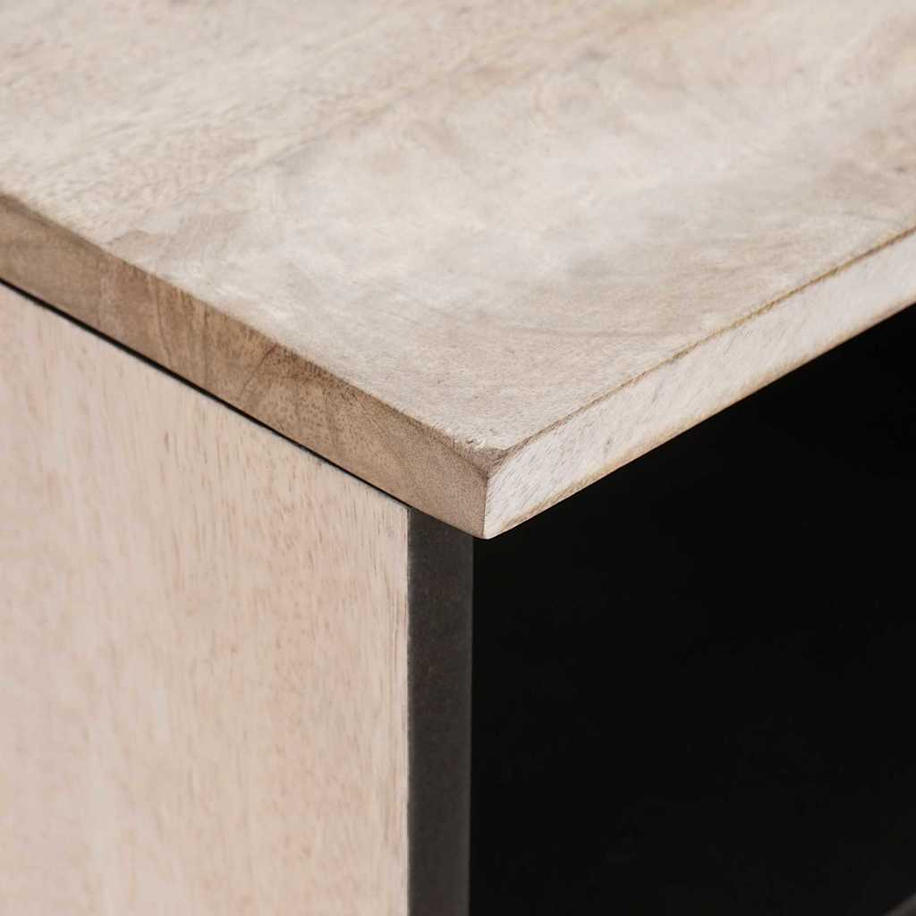 TV-skab med skuffe Hvid 80 x 33 x 46 cm Massivt mangotræ