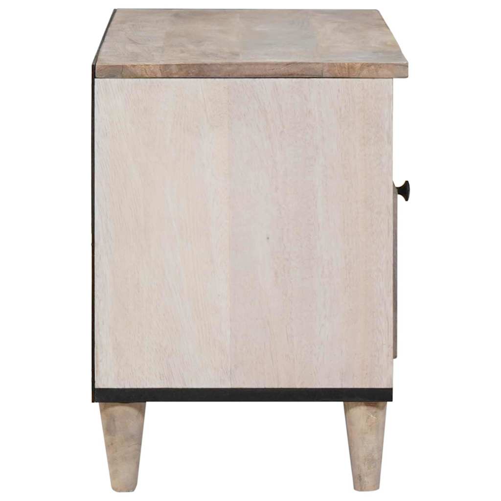 TV-skab med skuffe Hvid 80 x 33 x 46 cm Massivt mangotræ