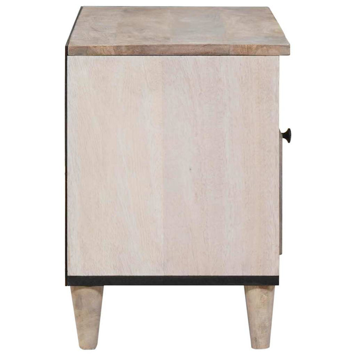 TV-skab med skuffe Hvid 80 x 33 x 46 cm Massivt mangotræ