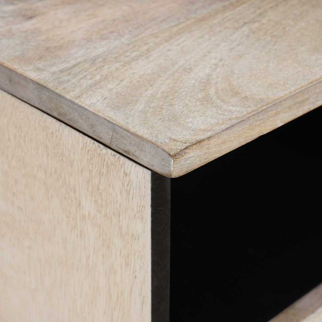 TV-skab med skuffe Hvid 100 x 33 x 46 cm Massivt mangotræ