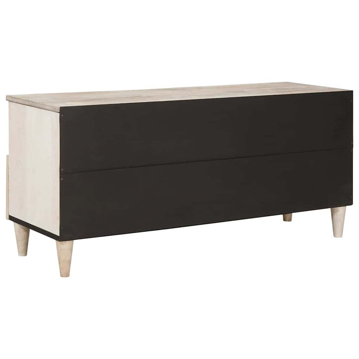 TV-skab med skuffe Hvid 100 x 33 x 46 cm Massivt mangotræ