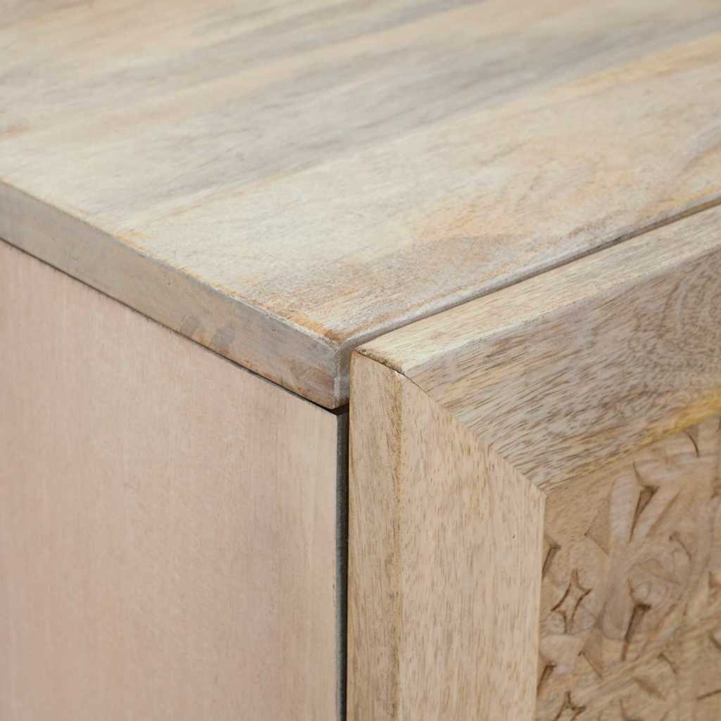 Highboard med hylde Hvid 40 x 33 x 110 cm Massivt mangotræ