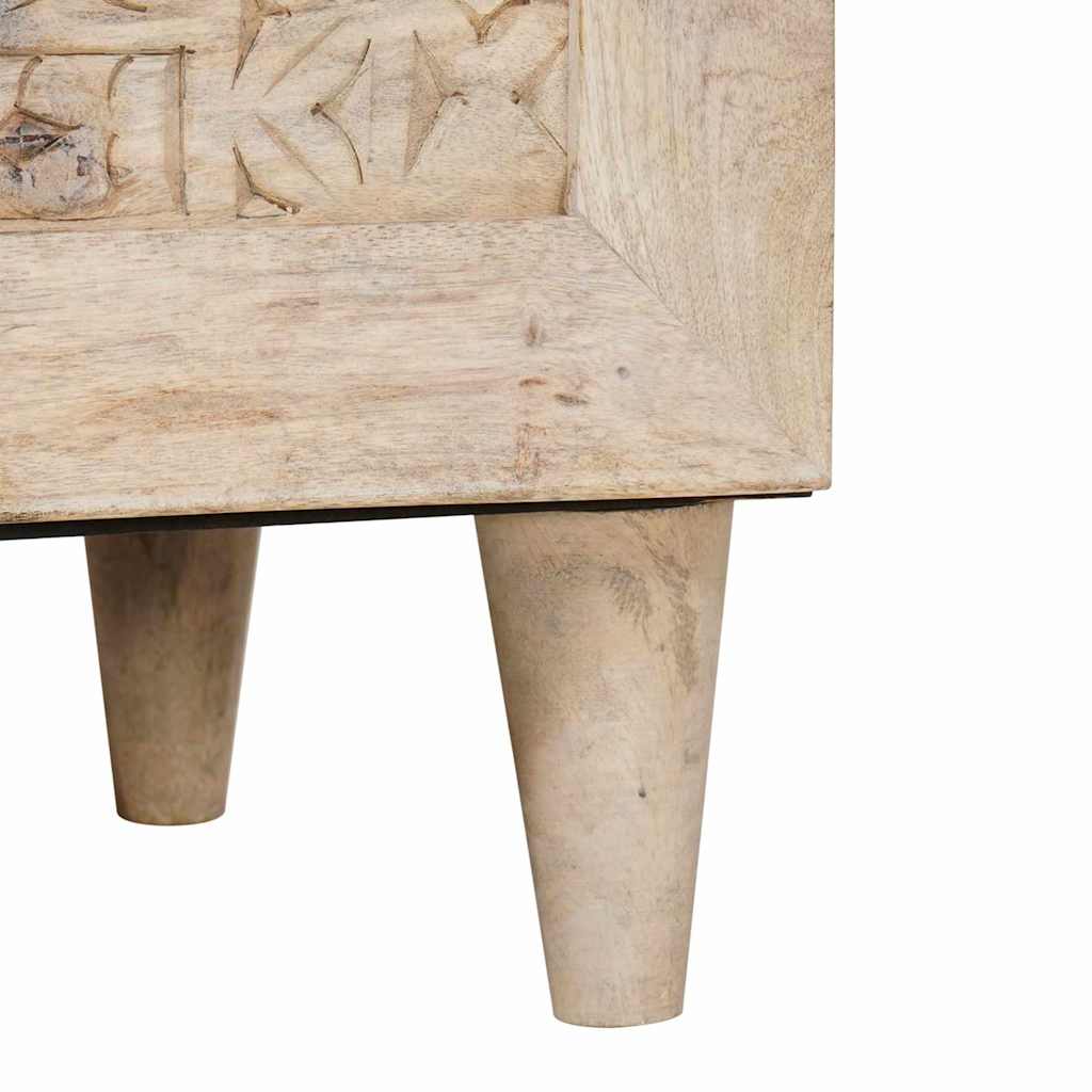 Highboard med hylde Hvid 40 x 33 x 110 cm Massivt mangotræ