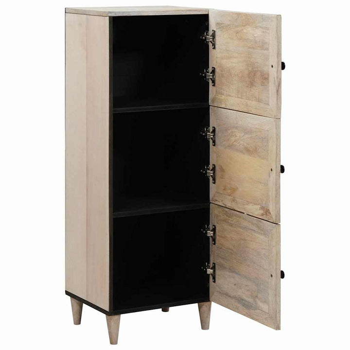 Highboard med hylde Hvid 40 x 33 x 110 cm Massivt mangotræ