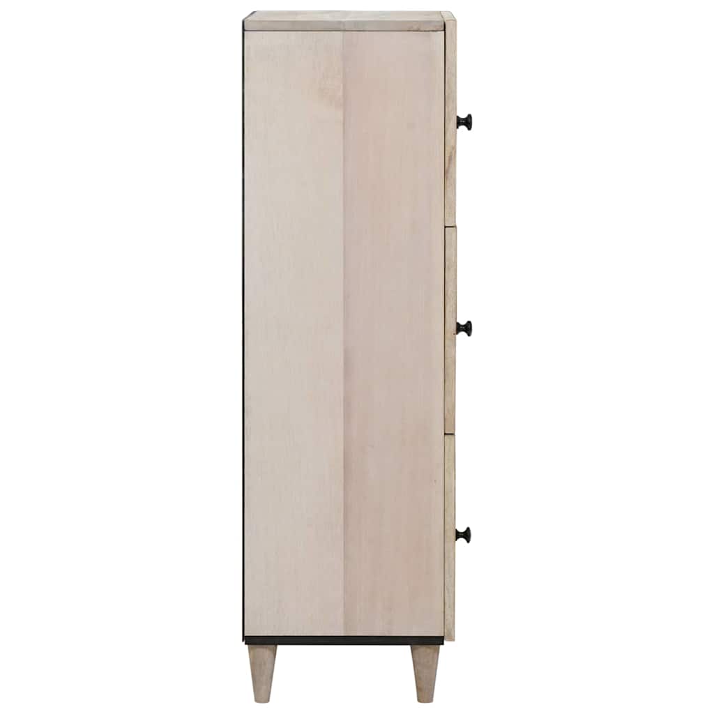 Highboard med hylde Hvid 40 x 33 x 110 cm Massivt mangotræ