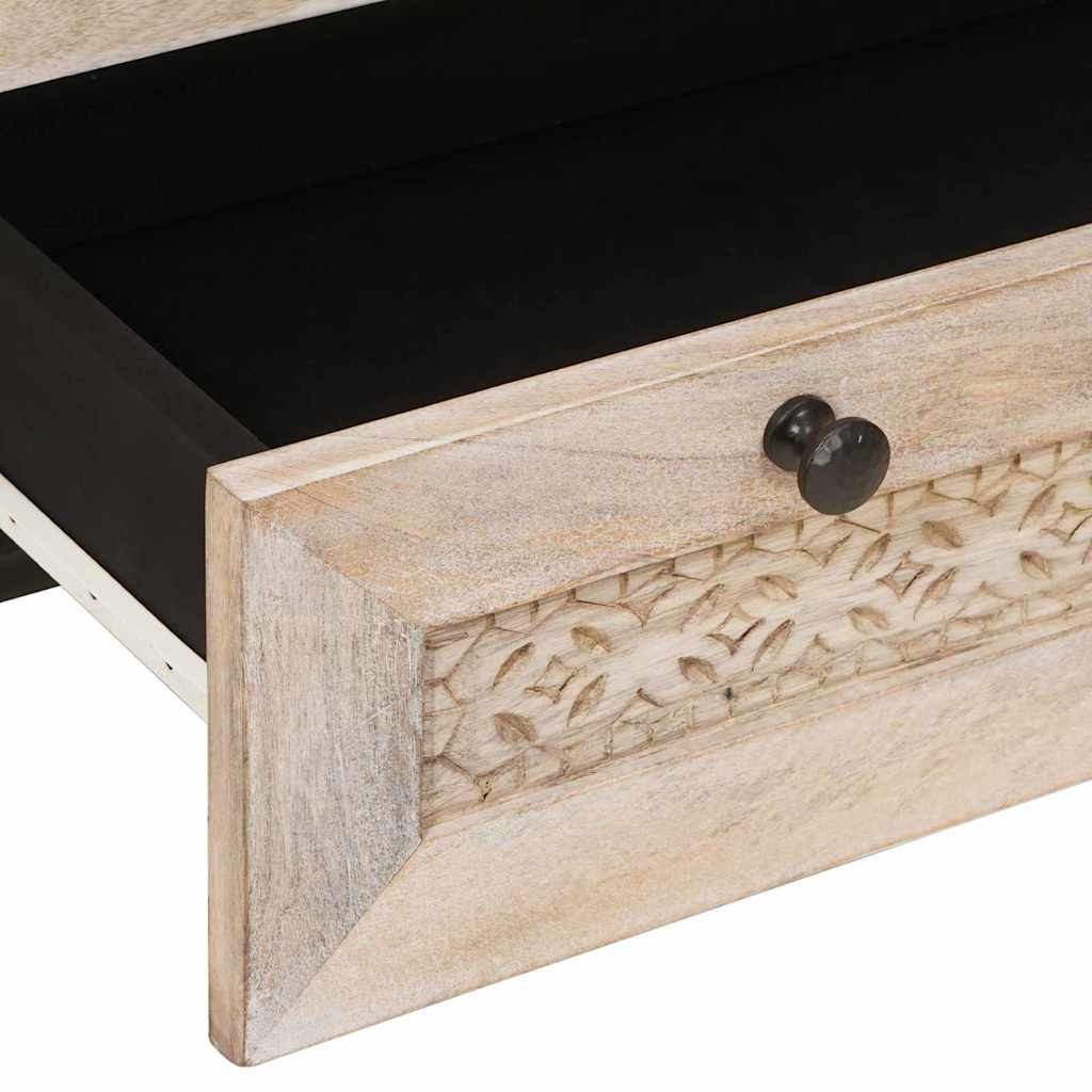 Highboard med skuffe Hvid 60 x 33 x 100 cm Massivt mangotræ