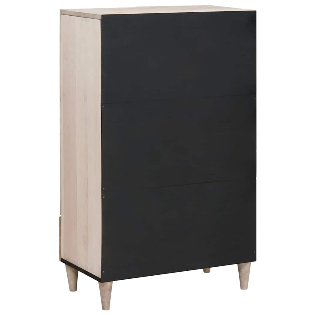 Highboard med skuffe Hvid 60 x 33 x 100 cm Massivt mangotræ