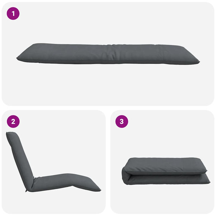 foldbar liggestol 175x54x8,5 cm oxfordstof antracitgrå