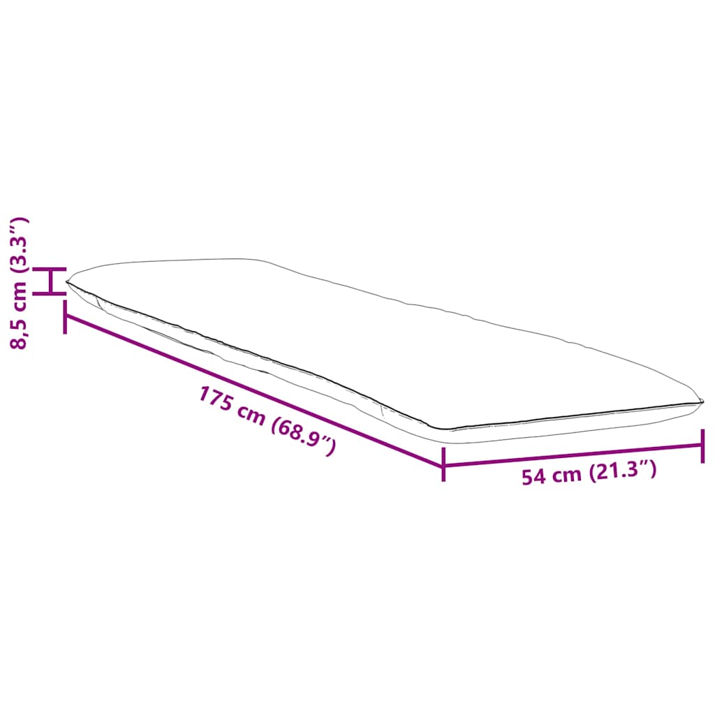 foldbar liggestol 175x54x8,5 cm oxfordstof lyseblå