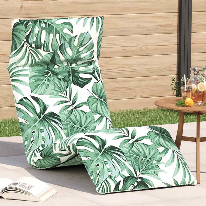 foldbar liggestol 175x54x8,5 cm oxfordstof bladmønster